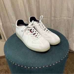 Rothy’s Evian RS01 Tennis shoes, US Size-13, Color- White/ Navy Blue